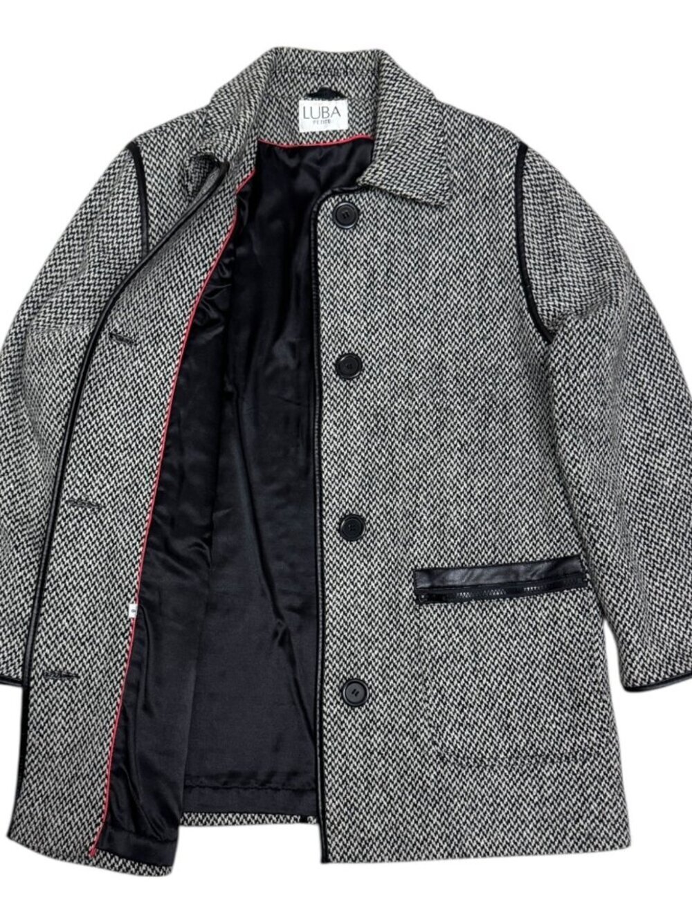 LUBA Wool Blend Vintage Retro Casual Winter Trench Pea Coat Womens 8 Petite